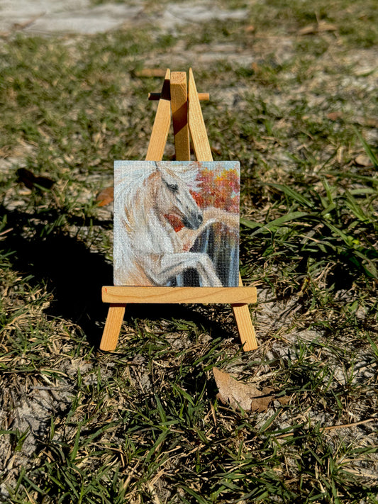 Mini Canvas Magnet- Palomino Rearing in Autumn