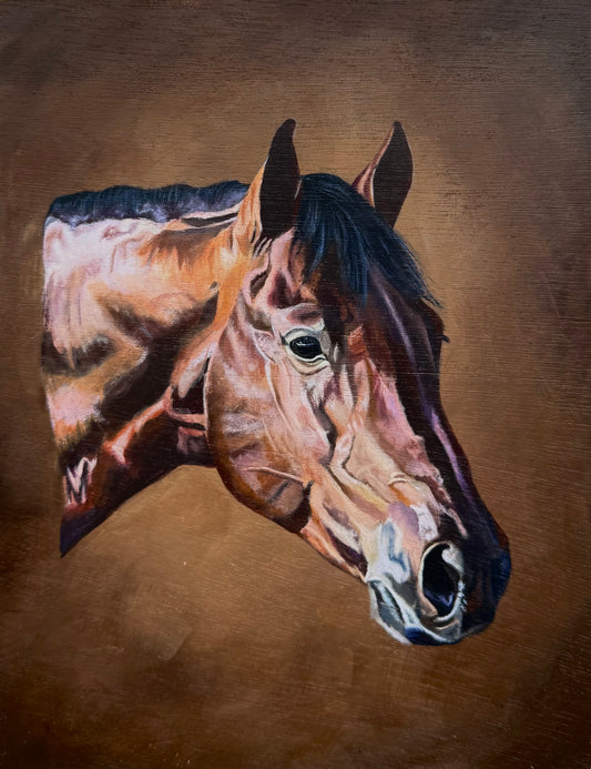 custom hand-embellished horse print